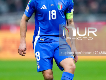 Nicolo' Barella of Italy during the UEFA Nations League 2024/25 League A Group 2 match between Italy and France at Stadio Giuseppe Meazza on...