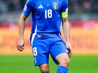 Nicolo' Barella of Italy during the UEFA Nations League 2024/25 League A Group 2 match between Italy and France at Stadio Giuseppe Meazza on...