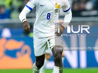 Manu Kone' of France during the UEFA Nations League 2024/25 League A Group 2 match between Italy and France at Stadio Giuseppe Meazza on Nov...