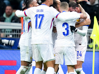 Adrien Rabiot of France celebrates after scoring third goal during the UEFA Nations League 2024/25 League A Group 2 match between Italy and...