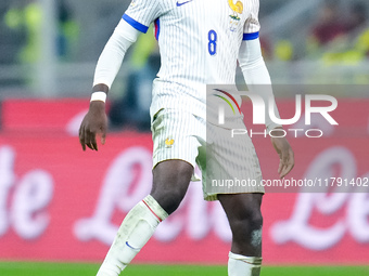 Manu Kone' of France during the UEFA Nations League 2024/25 League A Group 2 match between Italy and France at Stadio Giuseppe Meazza on Nov...