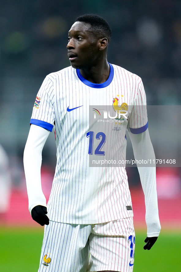 Randal Kolo Muani of France during the UEFA Nations League 2024/25 League A Group 2 match between Italy and France at Stadio Giuseppe Meazza...