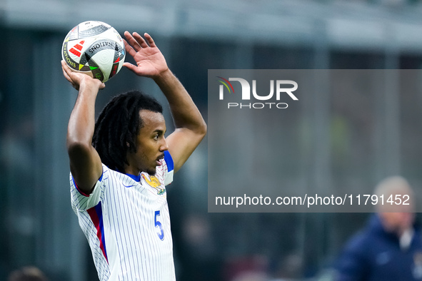 Jules Kounde' of France looks on during the UEFA Nations League 2024/25 League A Group 2 match between Italy and France at Stadio Giuseppe M...