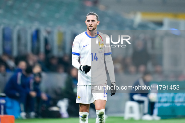 Adrien Rabiot of France during the UEFA Nations League 2024/25 League A Group 2 match between Italy and France at Stadio Giuseppe Meazza on...