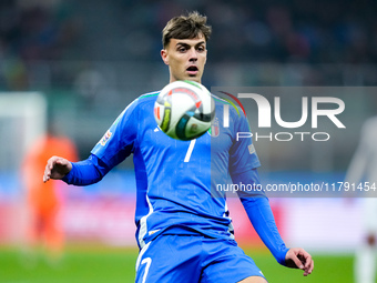 Daniel Maldini of Italy looks on during the UEFA Nations League 2024/25 League A Group 2 match between Italy and France at Stadio Giuseppe M...