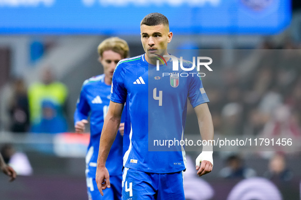 Alessandro Buongiorno of Italy looks on during the UEFA Nations League 2024/25 League A Group 2 match between Italy and France at Stadio Giu...