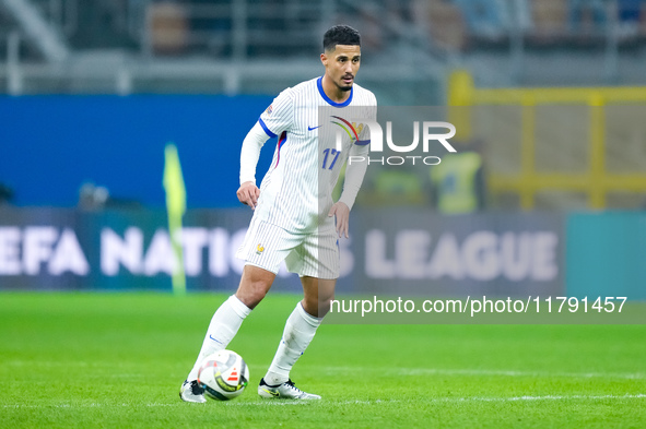 William Saliba of France during the UEFA Nations League 2024/25 League A Group 2 match between Italy and France at Stadio Giuseppe Meazza on...