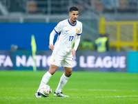 William Saliba of France during the UEFA Nations League 2024/25 League A Group 2 match between Italy and France at Stadio Giuseppe Meazza on...