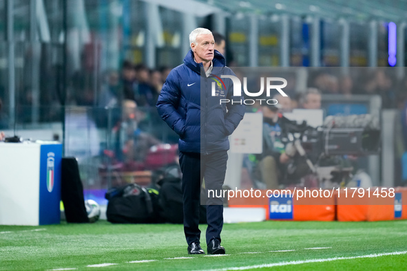 Didier Deschamps head coach of France looks on during the UEFA Nations League 2024/25 League A Group 2 match between Italy and France at Sta...