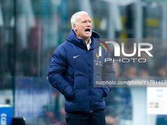 Didier Deschamps head coach of France yells during the UEFA Nations League 2024/25 League A Group 2 match between Italy and France at Stadio...