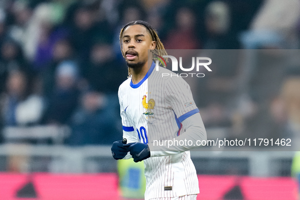 Bradley Barcola of France looks on during the UEFA Nations League 2024/25 League A Group 2 match between Italy and France at Stadio Giuseppe...