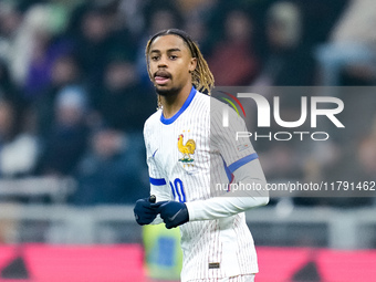 Bradley Barcola of France looks on during the UEFA Nations League 2024/25 League A Group 2 match between Italy and France at Stadio Giuseppe...