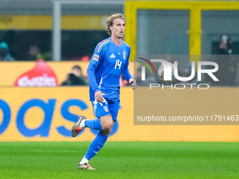 Nicolo' Rovella of Italy during the UEFA Nations League 2024/25 League A Group 2 match between Italy and France at Stadio Giuseppe Meazza on...