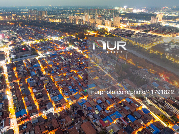 The photo shows Fuqiang Village, an ''urban village'' in Qingjiangpu district of Huai 'an City, Jiangsu province, China, on November 19, 202...