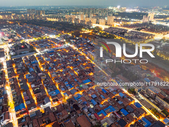 The photo shows Fuqiang Village, an ''urban village'' in Qingjiangpu district of Huai 'an City, Jiangsu province, China, on November 19, 202...