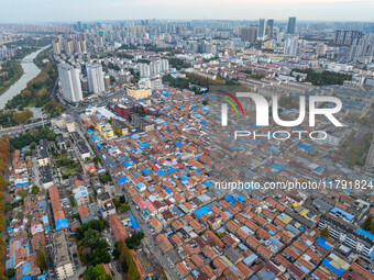 The photo shows Fuqiang Village, an ''urban village'' in Qingjiangpu district of Huai 'an City, Jiangsu province, China, on November 19, 202...