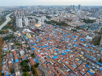 The photo shows Fuqiang Village, an ''urban village'' in Qingjiangpu district of Huai 'an City, Jiangsu province, China, on November 19, 202...