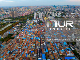 The photo shows Fuqiang Village, an ''urban village'' in Qingjiangpu district of Huai 'an City, Jiangsu province, China, on November 19, 202...