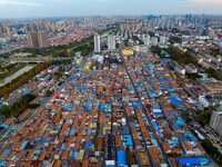 The photo shows Fuqiang Village, an ''urban village'' in Qingjiangpu district of Huai 'an City, Jiangsu province, China, on November 19, 202...