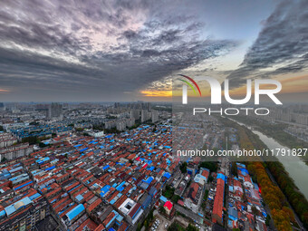 The photo shows Fuqiang Village, an ''urban village'' in Qingjiangpu district of Huai 'an City, Jiangsu province, China, on November 19, 202...