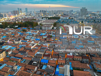 The photo shows Fuqiang Village, an ''urban village'' in Qingjiangpu district of Huai 'an City, Jiangsu province, China, on November 19, 202...