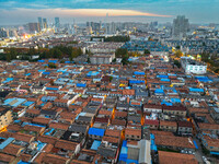 The photo shows Fuqiang Village, an ''urban village'' in Qingjiangpu district of Huai 'an City, Jiangsu province, China, on November 19, 202...