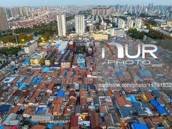 The photo shows Fuqiang Village, an ''urban village'' in Qingjiangpu district of Huai 'an City, Jiangsu province, China, on November 19, 202...