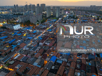 The photo shows Fuqiang Village, an ''urban village'' in Qingjiangpu district of Huai 'an City, Jiangsu province, China, on November 19, 202...