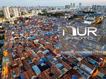 The photo shows Fuqiang Village, an ''urban village'' in Qingjiangpu district of Huai 'an City, Jiangsu province, China, on November 19, 202...