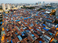 The photo shows Fuqiang Village, an ''urban village'' in Qingjiangpu district of Huai 'an City, Jiangsu province, China, on November 19, 202...