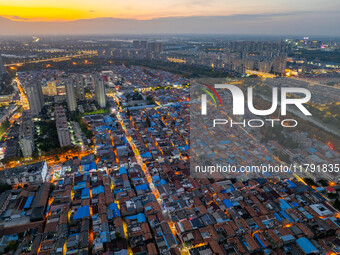 The photo shows Fuqiang Village, an ''urban village'' in Qingjiangpu district of Huai 'an City, Jiangsu province, China, on November 19, 202...