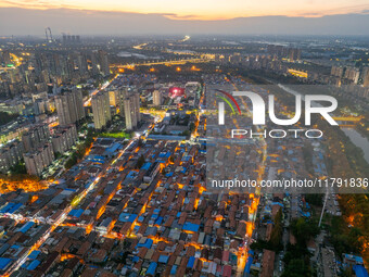 The photo shows Fuqiang Village, an ''urban village'' in Qingjiangpu district of Huai 'an City, Jiangsu province, China, on November 19, 202...