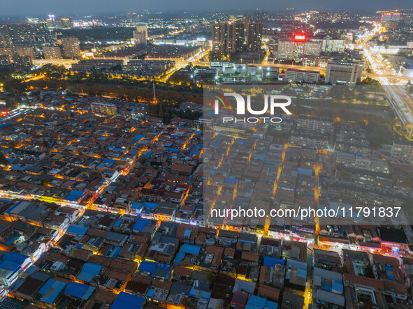 The photo shows Fuqiang Village, an ''urban village'' in Qingjiangpu district of Huai 'an City, Jiangsu province, China, on November 19, 202...