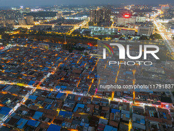 The photo shows Fuqiang Village, an ''urban village'' in Qingjiangpu district of Huai 'an City, Jiangsu province, China, on November 19, 202...