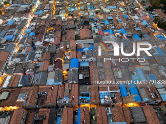 The photo shows Fuqiang Village, an ''urban village'' in Qingjiangpu district of Huai 'an City, Jiangsu province, China, on November 19, 202...