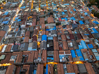 The photo shows Fuqiang Village, an ''urban village'' in Qingjiangpu district of Huai 'an City, Jiangsu province, China, on November 19, 202...