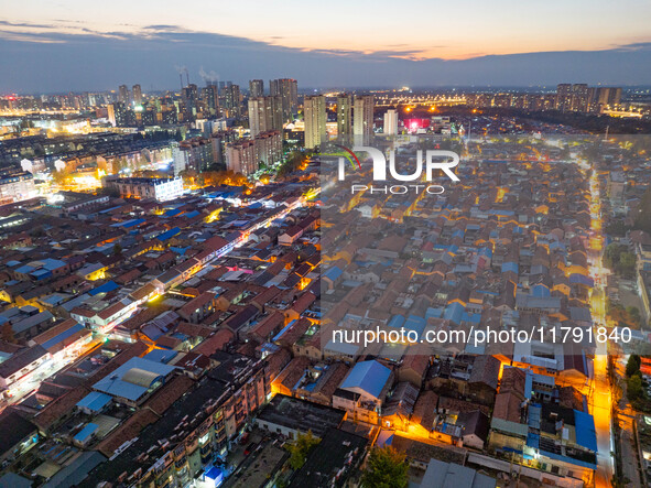 The photo shows Fuqiang Village, an ''urban village'' in Qingjiangpu district of Huai 'an City, Jiangsu province, China, on November 19, 202...