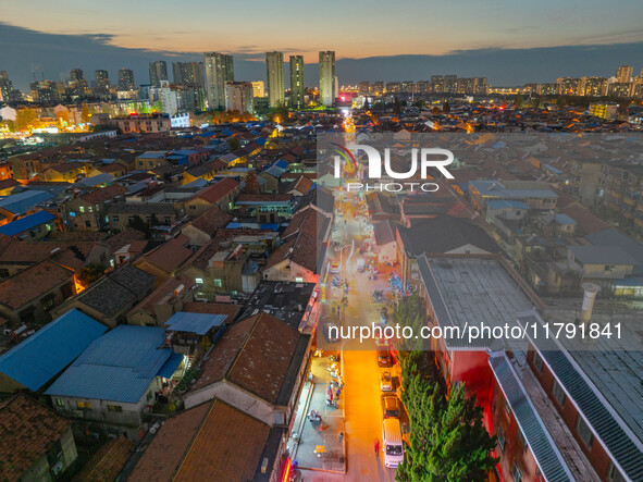 The photo shows Fuqiang Village, an ''urban village'' in Qingjiangpu district of Huai 'an City, Jiangsu province, China, on November 19, 202...