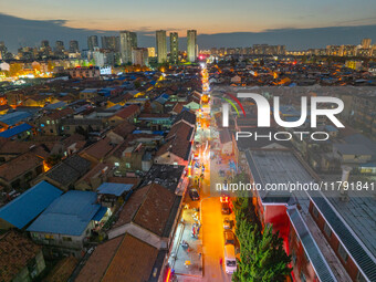 The photo shows Fuqiang Village, an ''urban village'' in Qingjiangpu district of Huai 'an City, Jiangsu province, China, on November 19, 202...