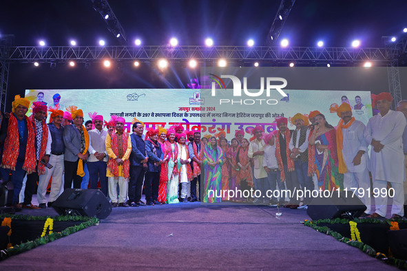 JMC Heritage Mayor Kusum Yadav and councillors celebrate the 297th foundation day of 'Pink City' at Albert Hall Museum in Jaipur, Rajasthan,...