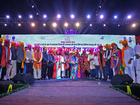 JMC Heritage Mayor Kusum Yadav and councillors celebrate the 297th foundation day of 'Pink City' at Albert Hall Museum in Jaipur, Rajasthan,...