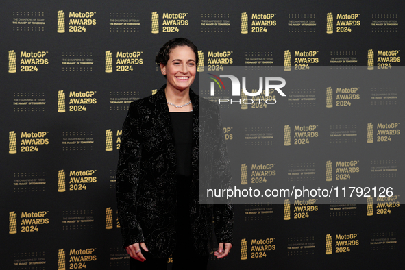 Ana Carrasco on the red carpet before the MotoGP Awards after the Motul Solidarity Grand Prix of Barcelona at the Museu Nacional d'Art de Ca...