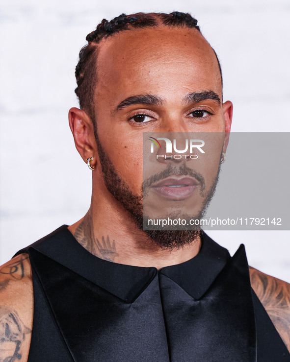 Lewis Hamilton arrives at the Los Angeles Premiere Of Paramount Pictures' 'Gladiator II' held at the TCL Chinese Theatre IMAX on November 18...