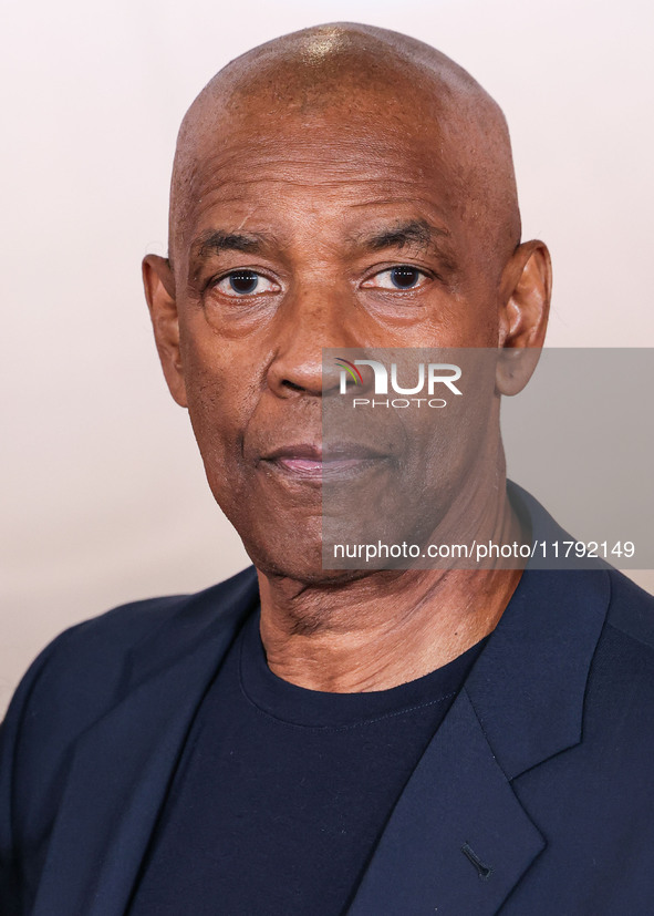 Denzel Washington arrives at the Los Angeles Premiere Of Paramount Pictures' 'Gladiator II' held at the TCL Chinese Theatre IMAX on November...