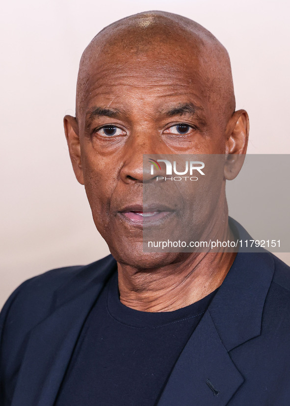 Denzel Washington arrives at the Los Angeles Premiere Of Paramount Pictures' 'Gladiator II' held at the TCL Chinese Theatre IMAX on November...