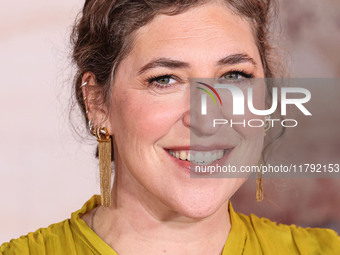 Mayim Bialik arrives at the Los Angeles Premiere Of Paramount Pictures' 'Gladiator II' held at the TCL Chinese Theatre IMAX on November 18,...