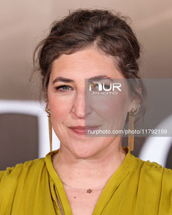 Mayim Bialik arrives at the Los Angeles Premiere Of Paramount Pictures' 'Gladiator II' held at the TCL Chinese Theatre IMAX on November 18,...