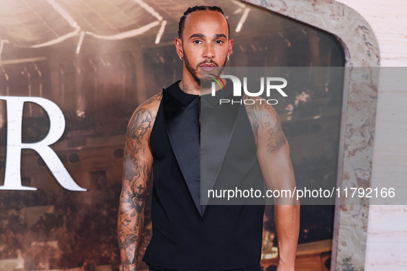 Lewis Hamilton arrives at the Los Angeles Premiere Of Paramount Pictures' 'Gladiator II' held at the TCL Chinese Theatre IMAX on November 18...