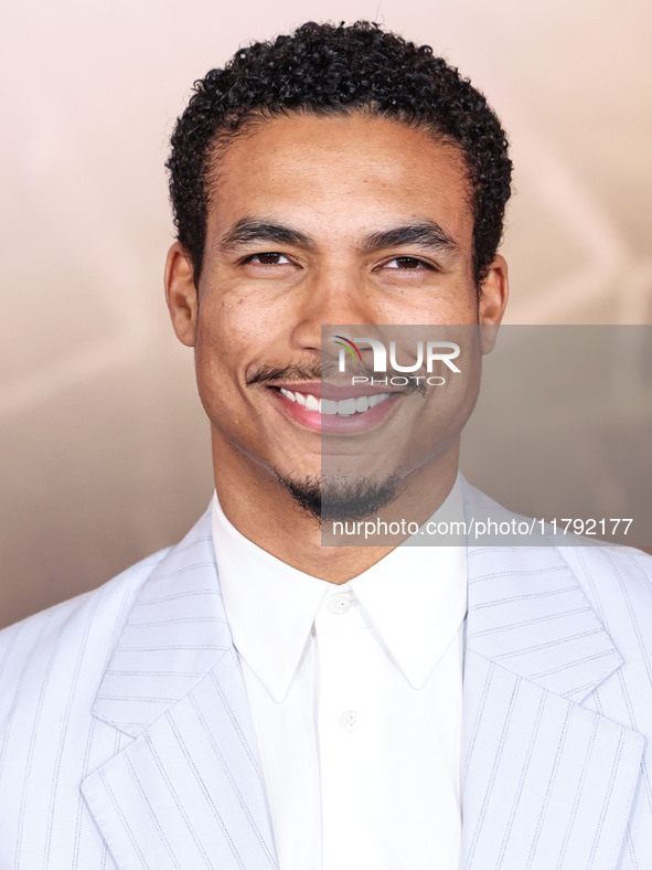 Greg Tarzan Davis arrives at the Los Angeles Premiere Of Paramount Pictures' 'Gladiator II' held at the TCL Chinese Theatre IMAX on November...