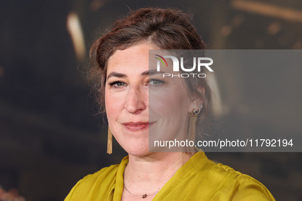 Mayim Bialik arrives at the Los Angeles Premiere Of Paramount Pictures' 'Gladiator II' held at the TCL Chinese Theatre IMAX on November 18,...